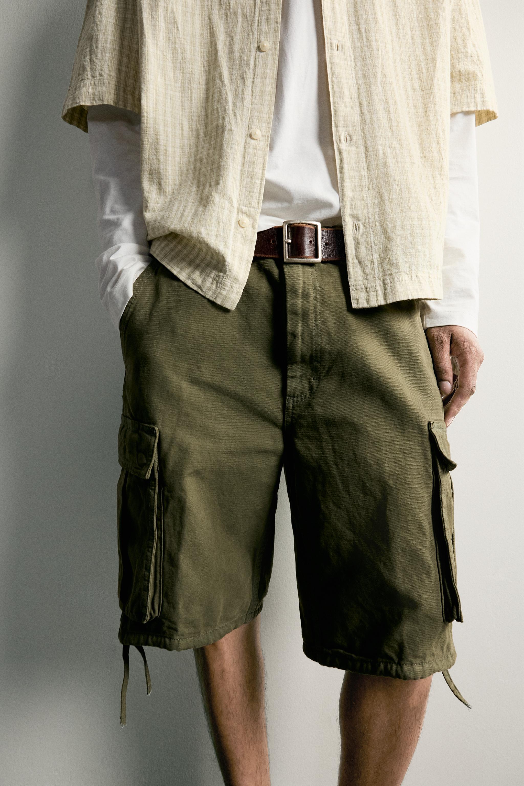 RELAXED FIT CARGO BERMUDA SHORTS